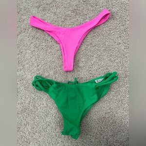 Forever Young / Shein 2 Piece Bikini Bottom Bundle Green and Pink - Size Large